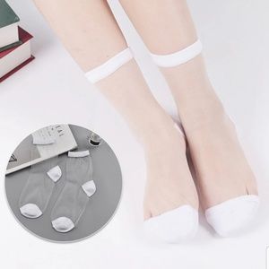 Hatajuku Thin Ankle Socks Women sheer white